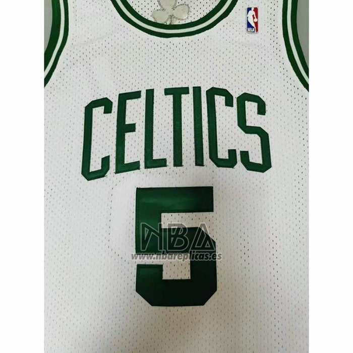 Camiseta Boston Celtics Kevin Garnett NO 5 Mitchell & Ness 2007-08 Blanco